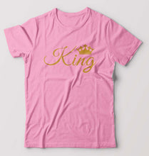 Load image into Gallery viewer, King T-Shirt for Men-S(38 Inches)-Light Baby Pink-Ektarfa.online
