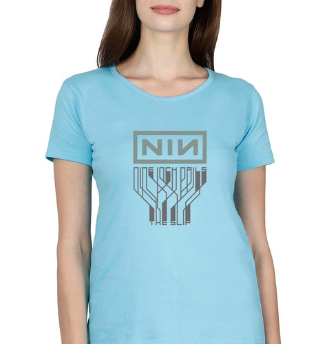 Nine Inch Nails T-Shirt for Women-Light Blue-Ektarfa.online