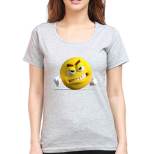Load image into Gallery viewer, Angry Emoji T-Shirt for Women-Grey Melange-Ektarfa.online
