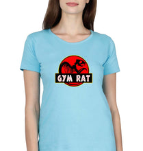 Load image into Gallery viewer, Gym Rat T-Shirt for Women-XS(32 Inches)-Light Blue-Ektarfa.online
