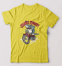 Load image into Gallery viewer, Shark Rider T-Shirt for Men-S(38 Inches)-Yellow-Ektarfa.online
