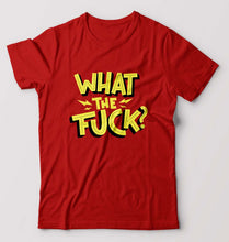 Load image into Gallery viewer, What The Fuck T-Shirt for Men-S(38 Inches)-Red-Ektarfa.online
