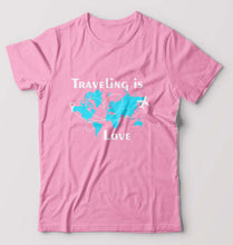 Load image into Gallery viewer, Traveling is Love T-Shirt for Men-Light Baby Pink-Ektarfa.online
