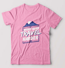 Load image into Gallery viewer, Travel Harder T-Shirt for Men-Light Baby Pink-Ektarfa.online
