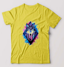 Load image into Gallery viewer, Wolf T-Shirt for Men-Yellow-Ektarfa.online
