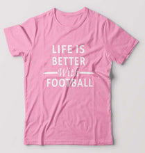 Load image into Gallery viewer, Life Football T-Shirt for Men-S(38 Inches)-Light Baby Pink-Ektarfa.online
