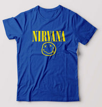 Load image into Gallery viewer, Nirvana T-Shirt for Men-S(38 Inches)-Royal blue-Ektarfa.online
