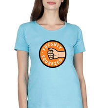 Load image into Gallery viewer, Orange Cassidy - Freshly Squeezed T-Shirt for Women-XS(32 Inches)-Light Blue-Ektarfa.online
