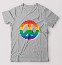 Load image into Gallery viewer, Peace Pride T-Shirt for Men-S(38 Inches)-Grey Melange-Ektarfa.online
