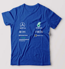 Load image into Gallery viewer, Mercedes AMG Petronas F1 2022 Team T-Shirt for Men-S(38 Inches)-Royal Blue-Ektarfa.online
