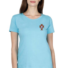 Load image into Gallery viewer, Portugal Football T-Shirt for Women-Light Blue-Ektarfa.online
