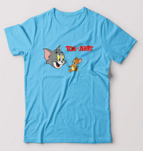 Load image into Gallery viewer, Tom and Jerry T-Shirt for Men-S(38 Inches)-Light Blue-Ektarfa.online
