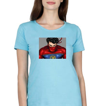 Load image into Gallery viewer, Minnal Murali T-Shirt for Women-XS(32 Inches)-Light Blue-Ektarfa.online
