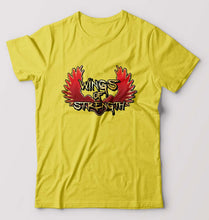 Load image into Gallery viewer, Wings of Strength T-Shirt for Men-S(38 Inches)-Yellow-Ektarfa.online
