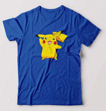 Load image into Gallery viewer, Pikachu T-Shirt for Men-S(38 Inches)-Royal Blue-Ektarfa.online
