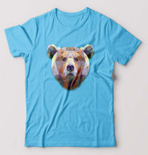 Load image into Gallery viewer, Bear T-Shirt for Men-S(38 Inches)-Light Blue-Ektarfa.online
