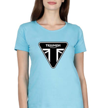 Load image into Gallery viewer, Triumph T-Shirt for Women-XS(32 Inches)-Light Blue-Ektarfa.online
