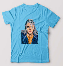 Load image into Gallery viewer, Billie Eilish T-Shirt for Men-S(38 Inches)-Light Blue-Ektarfa.online
