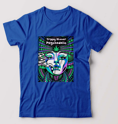 Trippy Stoner Psychedelic T-Shirt for Men-Royal Blue-Ektarfa.online