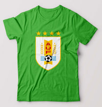 Load image into Gallery viewer, Uruguay Football T-Shirt for Men-S(38 Inches)-flag green-Ektarfa.online
