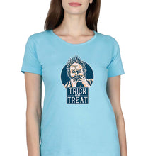 Load image into Gallery viewer, Trick or Treat T-Shirt for Women-XS(32 Inches)-Light Blue-Ektarfa.online
