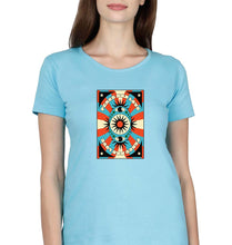 Load image into Gallery viewer, Psychedelic Peace and Love T-Shirt for Women-Light Blue-Ektarfa.online
