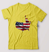 Load image into Gallery viewer, USA America T-Shirt for Men-S(38 Inches)-Yellow-Ektarfa.online
