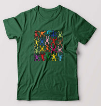 Load image into Gallery viewer, Keith Haring Funny T-Shirt for Men-Bottle Green-Ektarfa.online
