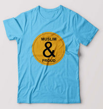 Load image into Gallery viewer, Muslim T-Shirt for Men-S(38 Inches)-Light Blue-Ektarfa.online
