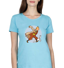 Load image into Gallery viewer, Tintin T-Shirt for Women-XS(32 Inches)-Light Blue-Ektarfa.online
