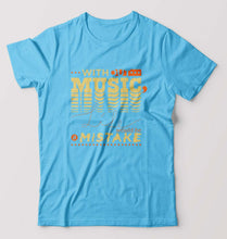 Load image into Gallery viewer, Music T-Shirt for Men-S(38 Inches)-Light Blue-Ektarfa.online
