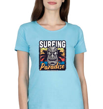 Load image into Gallery viewer, Surfing California T-Shirt for Women-XS(32 Inches)-Light Blue-Ektarfa.online
