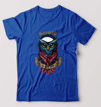 Load image into Gallery viewer, Owl Music T-Shirt for Men-S(38 Inches)-Royal Blue-Ektarfa.online
