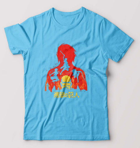 Attack on Titan T-Shirt for Men-Light Blue-Ektarfa.online