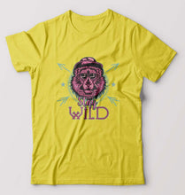 Load image into Gallery viewer, Stay Wild T-Shirt for Men-S(38 Inches)-Yellow-Ektarfa.online
