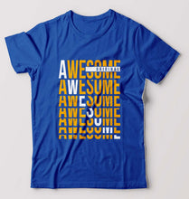 Load image into Gallery viewer, Awesome T-Shirt for Men-S(38 Inches)-Royal Blue-Ektarfa.online
