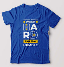 Load image into Gallery viewer, Work Hard T-Shirt for Men-S(38 Inches)-Royal Blue-Ektarfa.online
