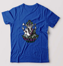 Load image into Gallery viewer, Psychedelic Ganesha T-Shirt for Men-S(38 Inches)-Royal Blue-Ektarfa.online
