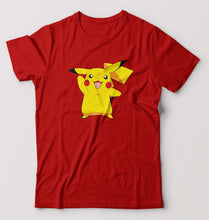 Load image into Gallery viewer, Pikachu T-Shirt for Men-S(38 Inches)-Red-Ektarfa.online
