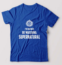 Load image into Gallery viewer, Supernatural T-Shirt for Men-S(38 Inches)-Royal Blue-Ektarfa.online
