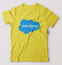 Load image into Gallery viewer, Salesforce T-Shirt for Men-S(38 Inches)-Yellow-Ektarfa.online
