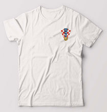 Load image into Gallery viewer, Croatia Football T-Shirt for Men-S(38 Inches)-White-Ektarfa.online
