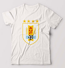 Load image into Gallery viewer, Uruguay Football T-Shirt for Men-S(38 Inches)-White-Ektarfa.online
