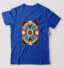 Load image into Gallery viewer, Psychedelic Peace and Love T-Shirt for Men-S(38 Inches)-Royal Blue-Ektarfa.online
