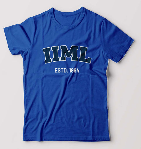 IIM Lucknow T-Shirt for Men-S(38 Inches)-Royal Blue-Ektarfa.online