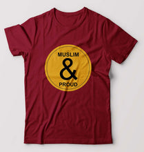 Load image into Gallery viewer, Muslim T-Shirt for Men-S(38 Inches)-Maroon-Ektarfa.online
