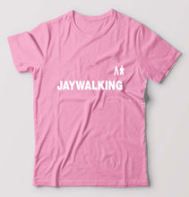 Load image into Gallery viewer, Jaywalking T-Shirt for Men-S(38 Inches)-Light Baby Pink-Ektarfa.online
