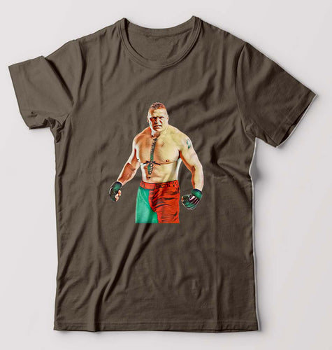Brock Lesnar (WWE) T-Shirt for Men-Olive Green-Ektarfa.online