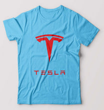Load image into Gallery viewer, Tesla T-Shirt for Men-Light Blue-Ektarfa.online

