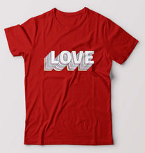 Load image into Gallery viewer, Love T-Shirt for Men-S(38 Inches)-Red-Ektarfa.online

